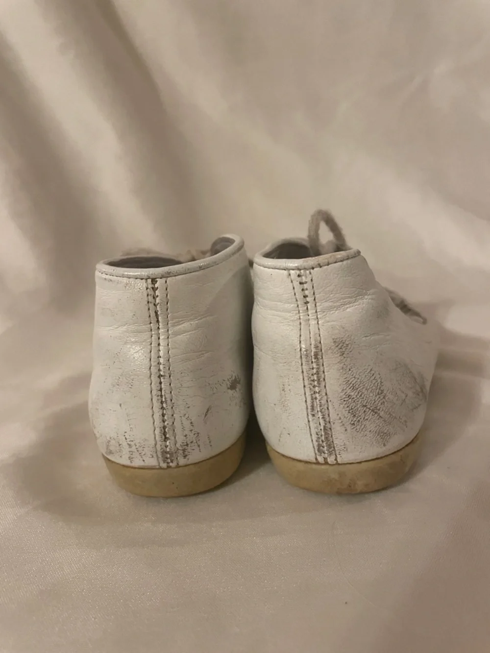 Vintage baby Buster Brown leather White walking Lace-Up Shoes high tops
